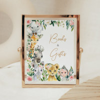 Wild One Floral Safari Baby showers Livres et cade