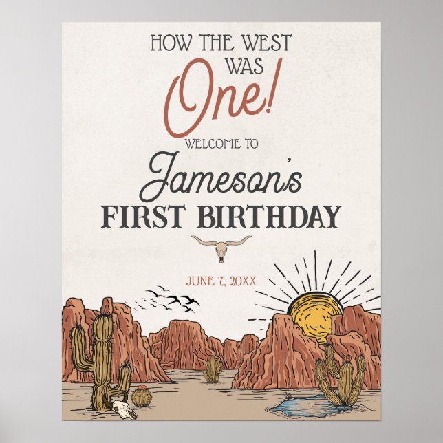 Poster Wild West Rodeo premier anniversaire signe de bien (Devant)