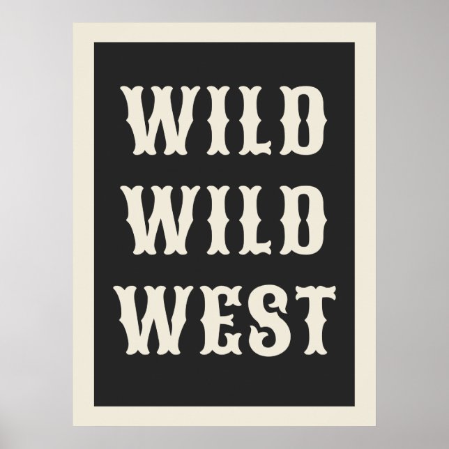 Poster Wild West Typographie cabine de Ranch (Devant)
