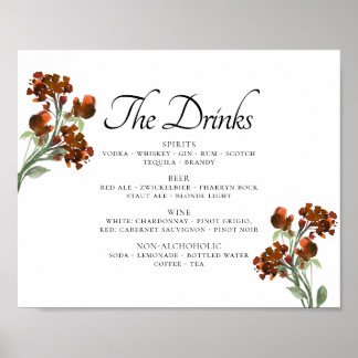 Poster Wildbloom | Menu des Boissons Bohèmes Terracotta O