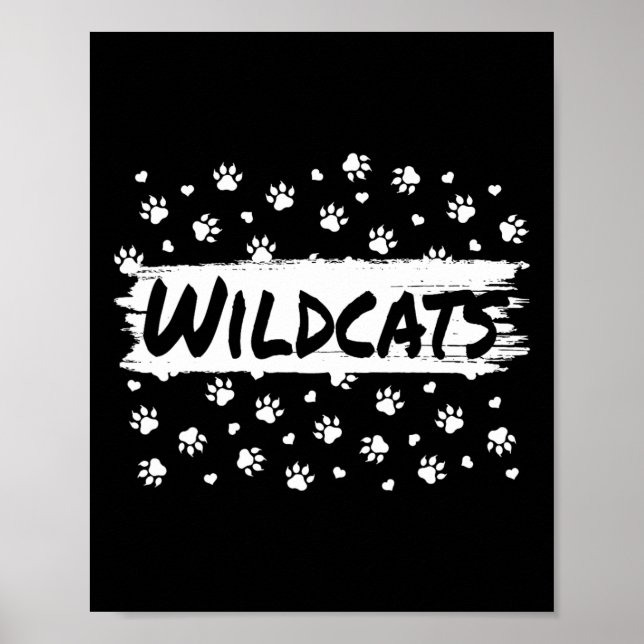 Poster Wildcats Mascot Esprit École Retour À L'École Pied (Devant)