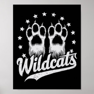 Poster Wildcats School Sports Ventilateur Esprit D'Équipe