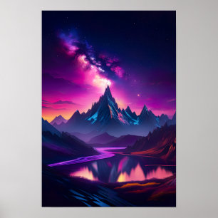 Poster Wilderness cosmique, Nuit étoilée dans la vallée