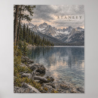 Poster Wilderness Mountain Lake | Landschaft Wald