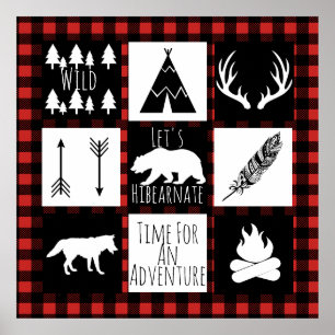 Poster Wilderness rustique & Animaux Buffalo Check Plaid