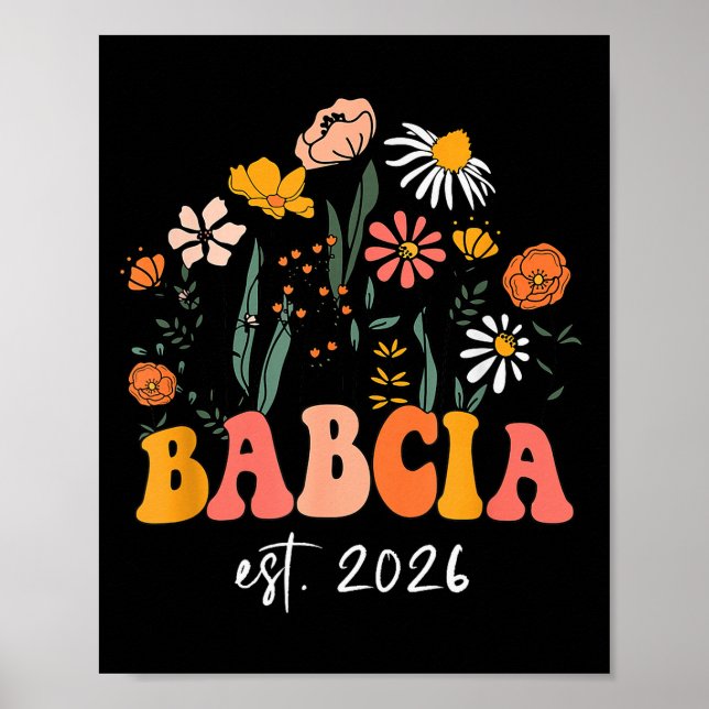 Poster Wildflowers Babcia Est 2026 New Baby Reveal Ideas  (Devant)