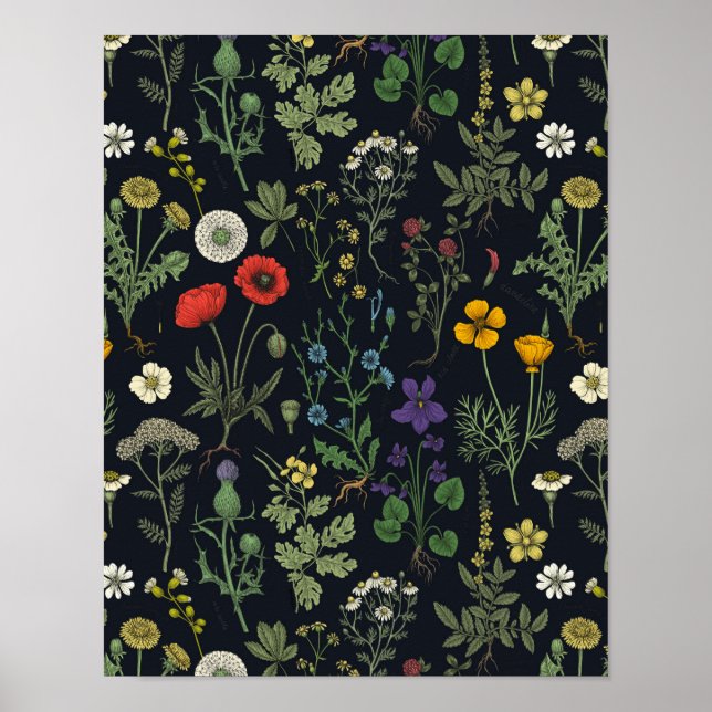 Poster Wildflowers collage (Devant)