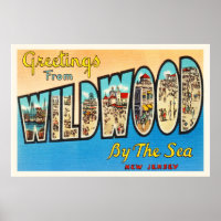 Wildwood by the Sea New Jersey NJ Carte Postale Vi