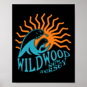 Poster Wildwood New Jersey Beach Front Et Back