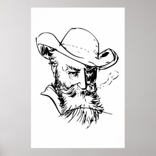 Poster Wilhelm Busch Autoportrait