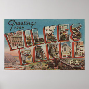 Poster Wilkes-Barre, Pennsylvanie - Scènes de grandes let