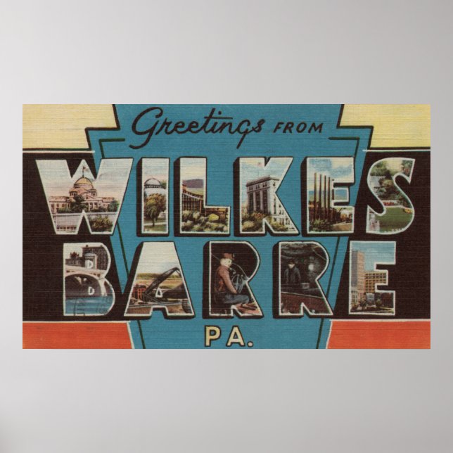 Poster Wilkes-Barre, Pennsylvanie - Scènes de grandes let (Devant)