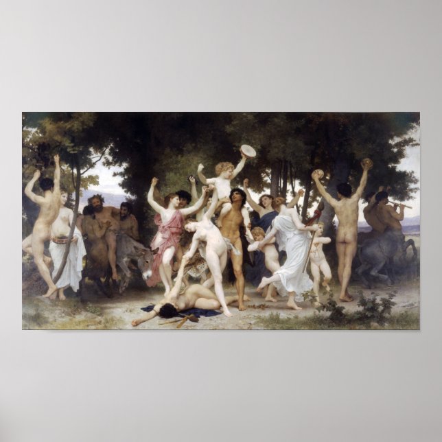 Poster William-Adolphe Bouguereau-La jeunesse de Bacchus (Devant)