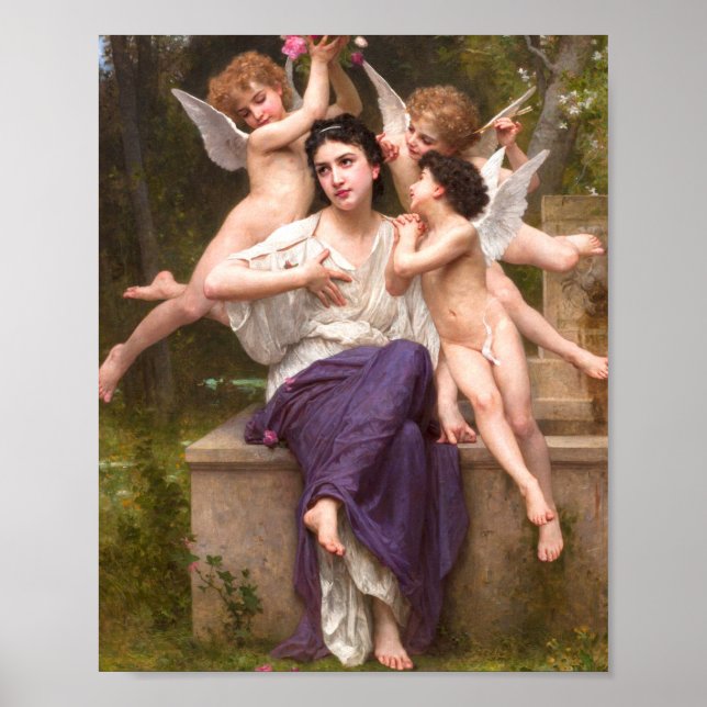 Poster William Adolphe Bouguereau - Rêve Du Printemps (Devant)
