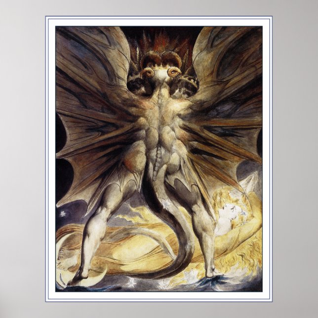 Poster William Blake Imprimer : Great Red Dragon (Devant)