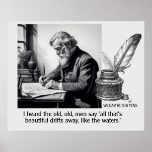 Poster William Butler Yeats Beauté Citation