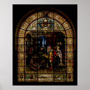 Poster William Caxton montre son premier livre imprimé