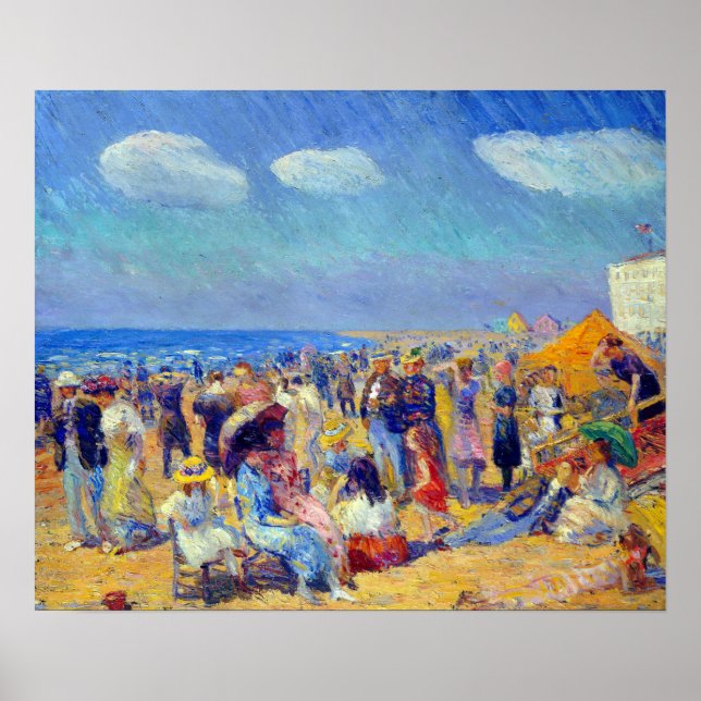 Poster William Glackens Crowd au bord de mer (Devant)