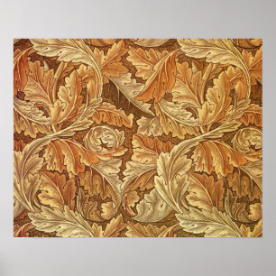 Poster William Morris Acanthus Brown Feuilles d'automne