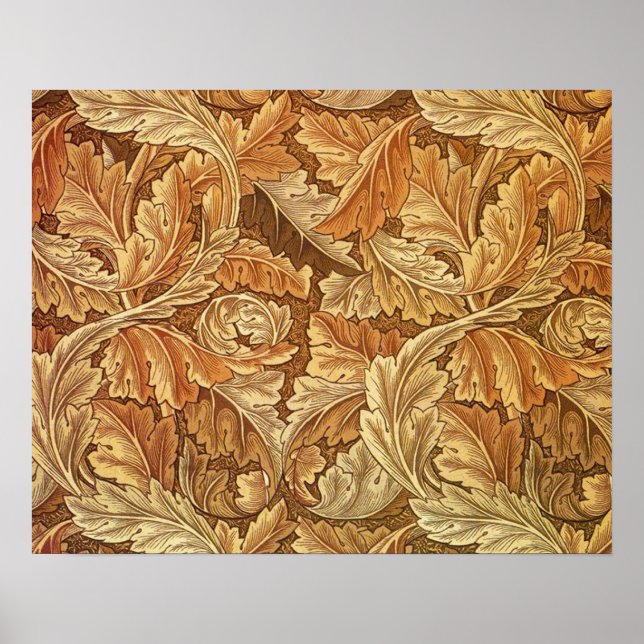 Poster William Morris Acanthus Brown Feuilles d'automne (Devant)