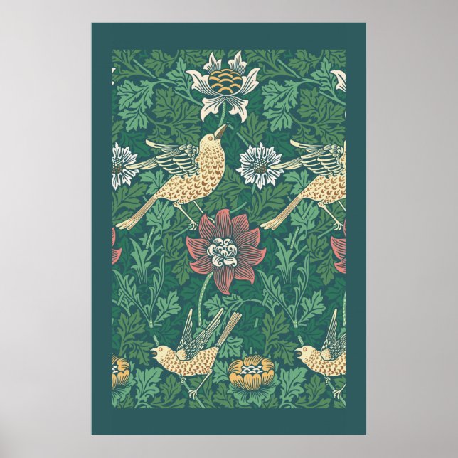 Poster William Morris 'Bird and Anemone Chintz' (Devant)