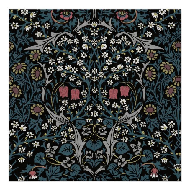 Poster William Morris Blackthorn Floral Art Nouveau (Devant)