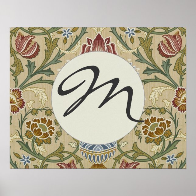 Poster William Morris Brocade Motif de fond d'écran flora (Devant)