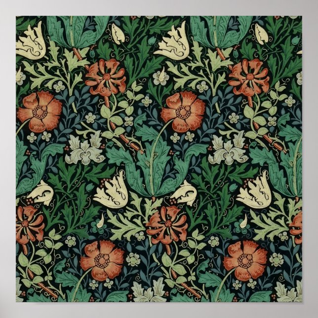 Poster William Morris Compton Floral Art (Devant)