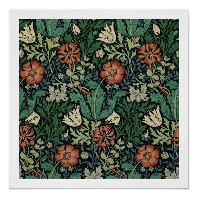 Poster William Morris Compton Floral Art (Devant)