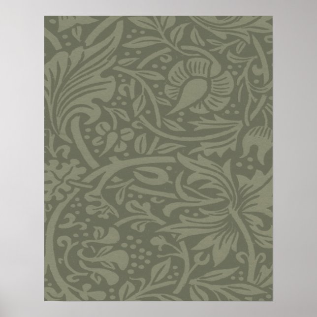 Poster William Morris Daffodil Floral Wallpaper Motif (Devant)