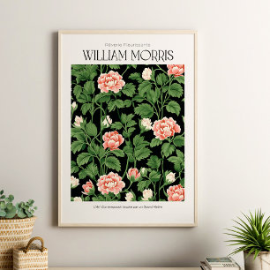 Poster William Morris Fleurs sauvages roses Vintages