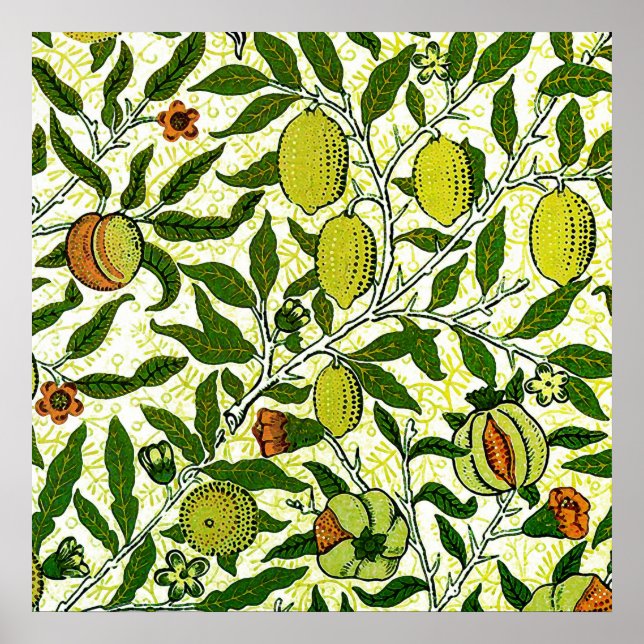 Poster William Morris Fruit exotique, Citron jaune (Devant)