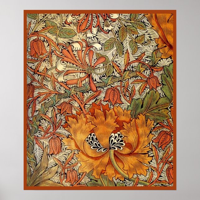 Poster William Morris Honeysuckle (Devant)