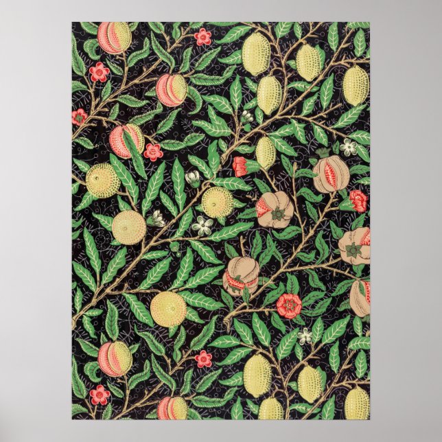 Poster William Morris Lemon Motif Design victorien (Devant)