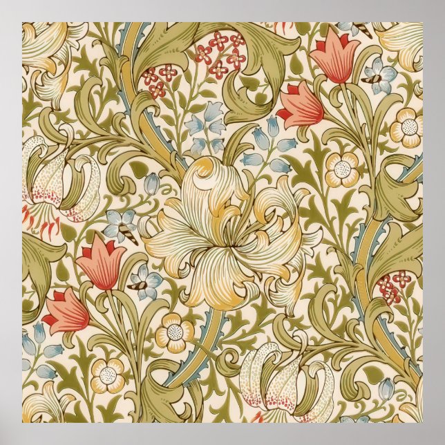 Poster William Morris Lily Motif Art nouveau (Devant)