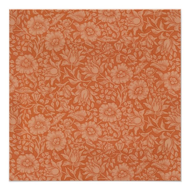 Poster William Morris Mallow Fond d'écran floral (Devant)