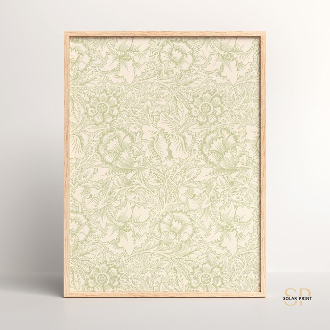 Poster William Morris Pavot à couronne verte Nature Vinta (Créateur téléchargé)