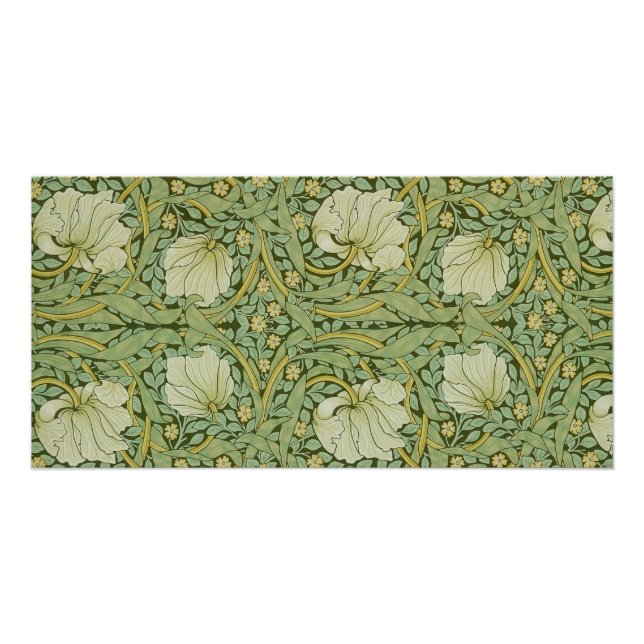 Poster William Morris Pimpernel Fond d'écran bleu Floral (Devant)