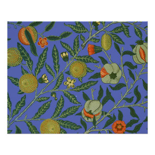 Poster William Morris Pomegranate Bleu papier peint color