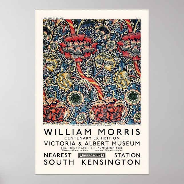 Poster WILLIAM MORRIS Print, Victoria and Albert Museum  (Devant)