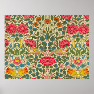 Poster William Morris Rose Floral Chintz Rose