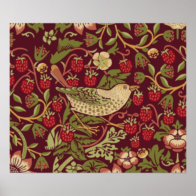 Poster William Morris Strawberry Thief (Devant)