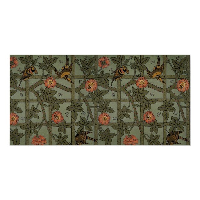 Poster William Morris Trellis Wallpaper Art (Devant)