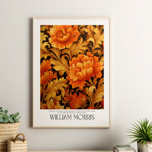 Poster William Morris Vintage Burnt Orange Fleurs sauvage