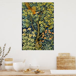 Poster William Morris Vintage Faisan Écureuil Fleur