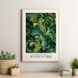 Poster William Morris Vintage Green Feuilles Botanique