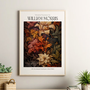 Poster William Morris Vintage Terracotta Fleurs d'automne