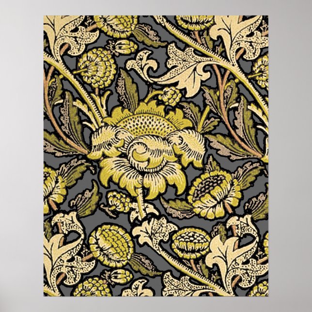 Poster William Morris Wey Wallpaper Floral (Devant)
