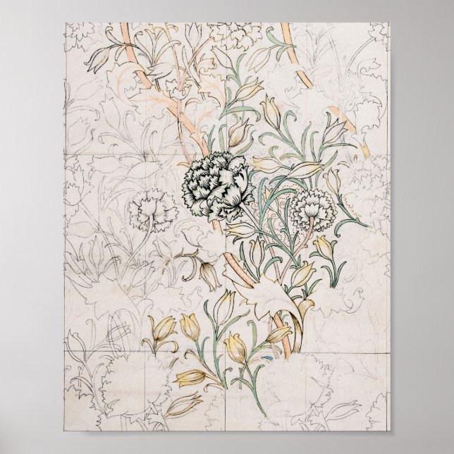 Poster William Morris, Wild Tulip 1884 (Devant)