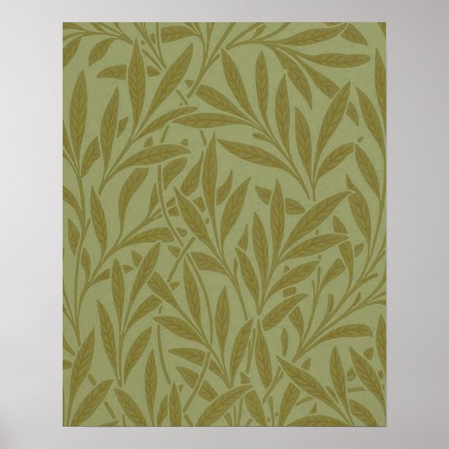 Poster William Morris Willow Antique feuille florale (Devant)
